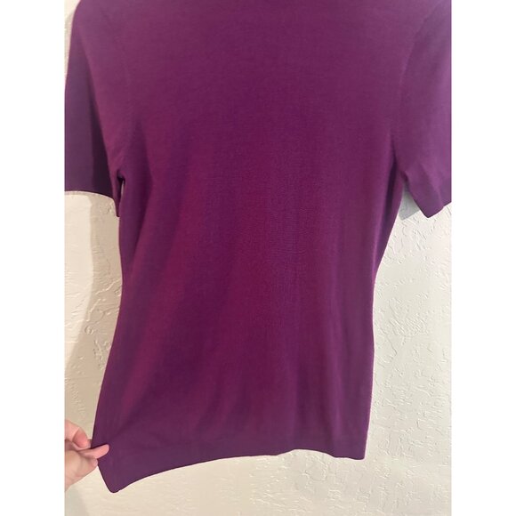 Trina Turk Los Angeles Purple Turtleneck 100% Wool Sweater Top - Picture 4 of 9